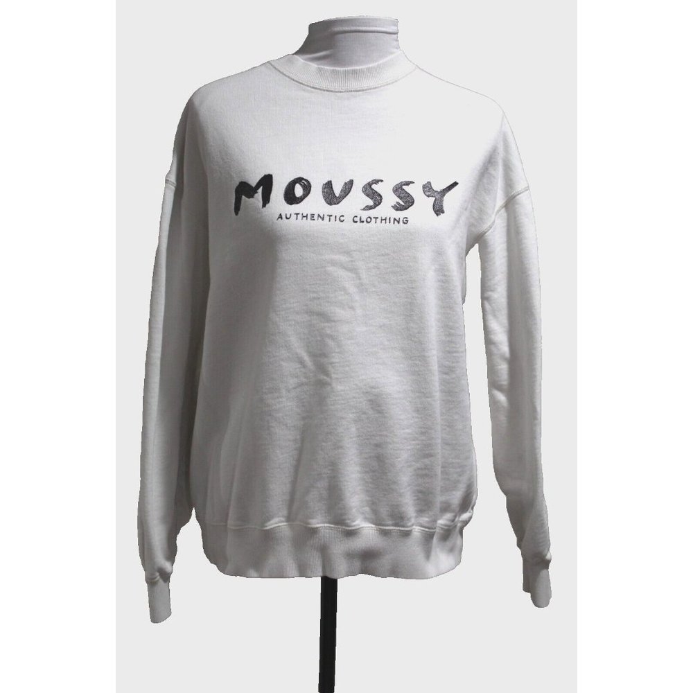 Women's Vintage Moussy Authentic Clothing Logo Egg Shell Sweatshirt Size Free